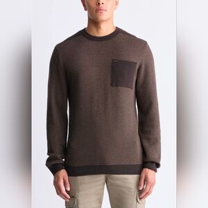 $79 Buffalo David Bitton Mens William Striped Knit Pullover Sweatshirt